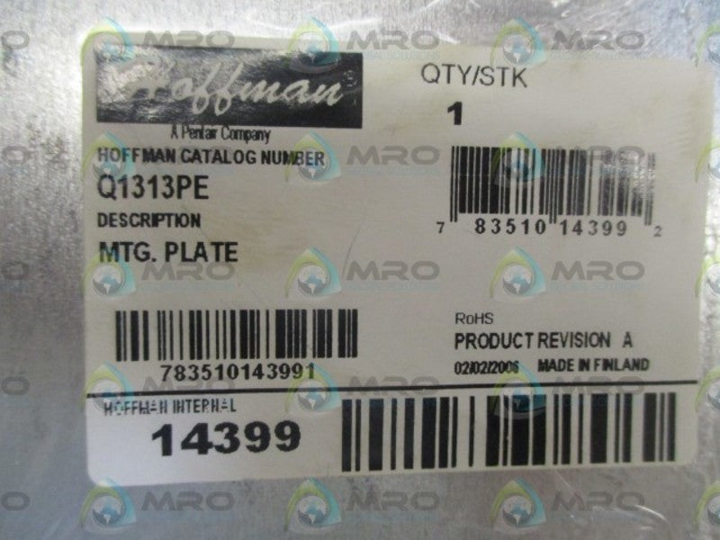 LOT OF 4 HOFFMAN Q1313PE MTG. PLATE *NEW NO BOX*