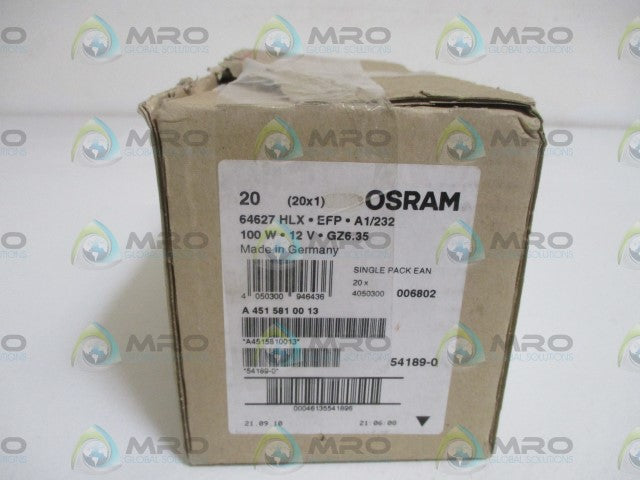 LOT OF 20 OSRAM 64627 HALOGEN DISPLAY/OPTIC LAMP *NEW IN BOX*
