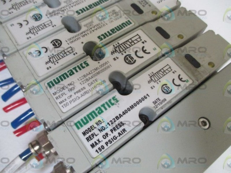 LOT OF 10 NUMATICS 122BA4Z2ML00061 SOLENOID VALVE W/MANIFOLD*USED*