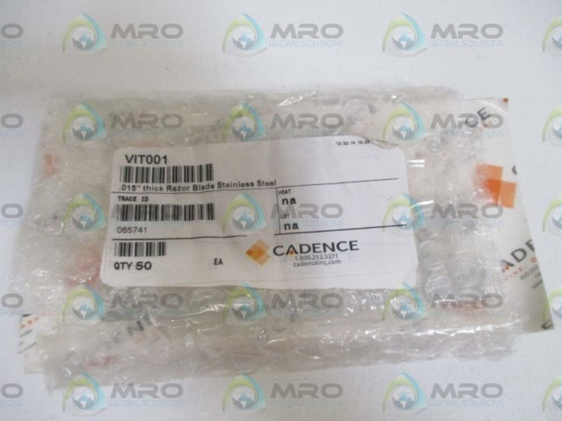 LOT OF 50 CADENCE VIT001 .015" THICK RAZOR BLADE NSNP ORIGINAL PACKAGE