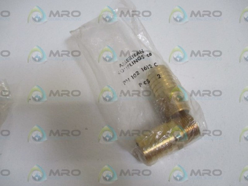 LOT OF 2 AMERICAN PN 102 1612 C COUPLING NSNP IN A FACTORY BAG