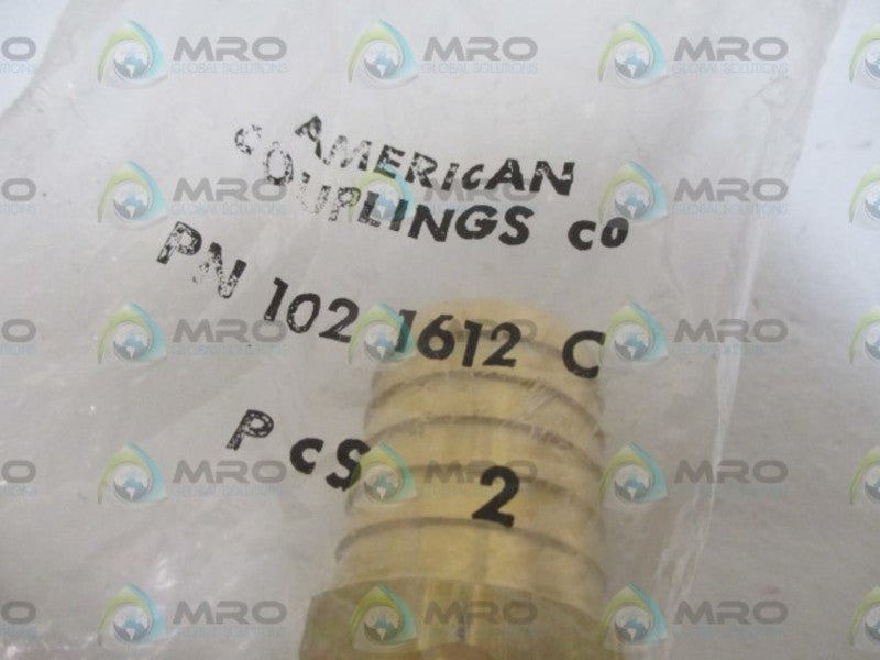 LOT OF 2 AMERICAN PN 102 1612 C COUPLING NSNP IN A FACTORY BAG