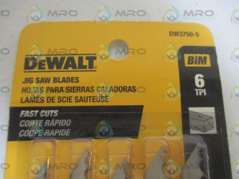 DEWALT DW3750-5 JIG SAW BALDES * ORIGINAL PACKAGE *