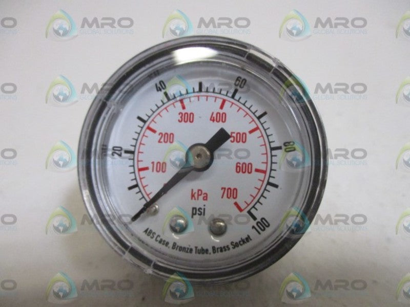 GRAINER 4FLZ7 PRESSURE GAUGE 0-100 PSI  NSMP