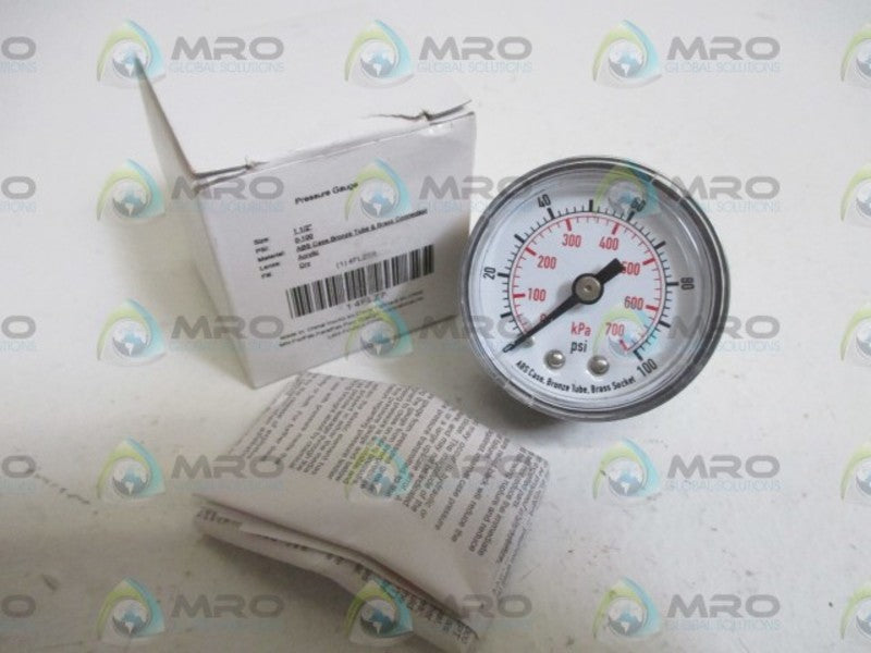 GRAINER 4FLZ7 PRESSURE GAUGE 0-100 PSI  NSMP