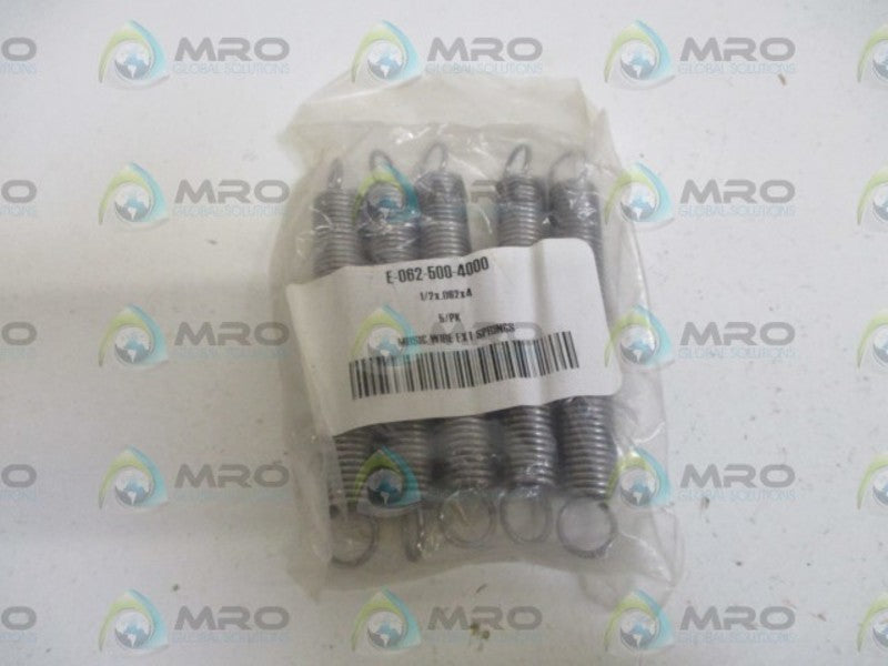LOT OF 5 E-062-500-4000 WIRE EXT. SPRING NSNP IN A BAG