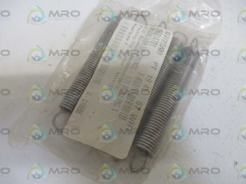LOT OF 5 E-062-500-4000 WIRE EXT. SPRING NSNP IN A BAG
