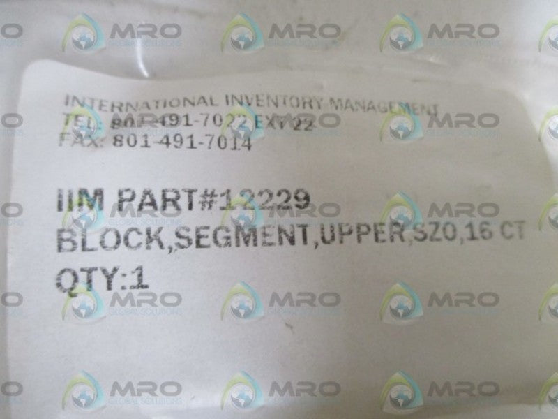 INTERNATIONAL 12229 UPPER SEGMENT BLOCK * NEW IN A BAG *