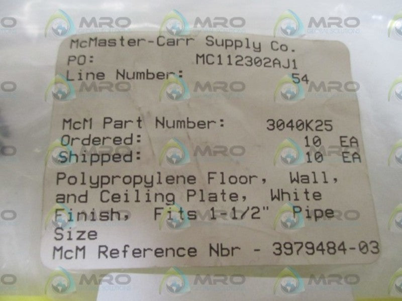 INDUSTRIAL MRO 3040K25 1-1/2" WALL & CEILING PLATE * NEW NO BOX *