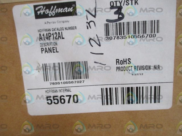 LOT OF 3 HOFFMAN A14P12AL PANEL *NEW IN BOX*