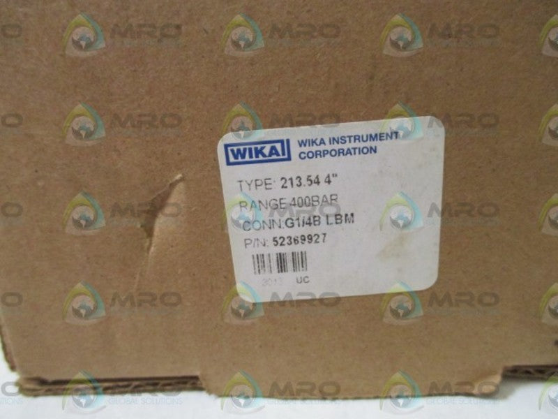 WIKA 52369927 513.54 4" LIQUID FILLED PRESSURE GAUGE 0-400PSI  NSMP