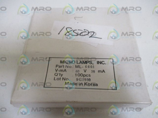 LOT OF 100 MICRO LAMPS ML-6601 MINI BULBS *NEW IN BOX*