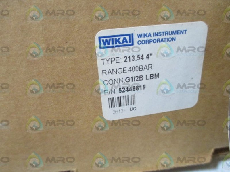 WIKA 52448819 213.54 4" LIQUID FILLED PRESSURE GAGUE 0-400PSI  NSMP
