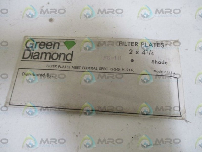LOT OF 4 GREEN DIAMOND FS-1H 2X2-1/4 FILTER PLATE ORIGINAL PACKAGE