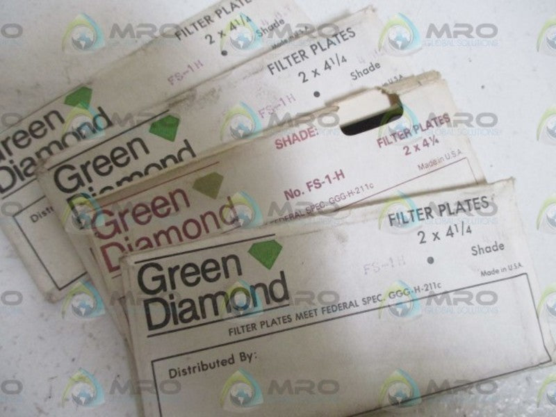 LOT OF 4 GREEN DIAMOND FS-1H 2X2-1/4 FILTER PLATE ORIGINAL PACKAGE
