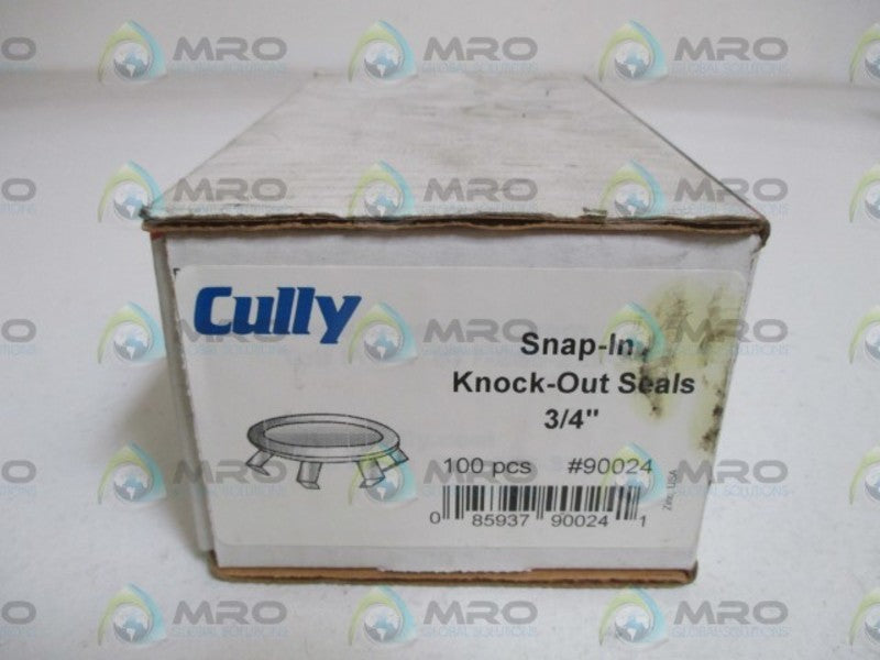 LOT OF 100 CULLY 90024 SNAP-IN KNCOK-OUT SEALS NSMP