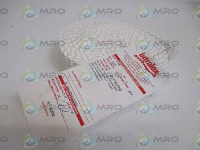 INTRALOX SERIES 1100 BELT LENGTH: 12.0FT. WIDTH 3.0 IN NSNP