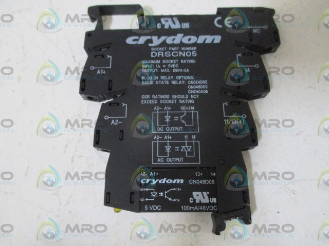 LOT OF 5 CRYDOM DRA-CN048D05 DIN RAIL MOUNT *NEW NO BOX*