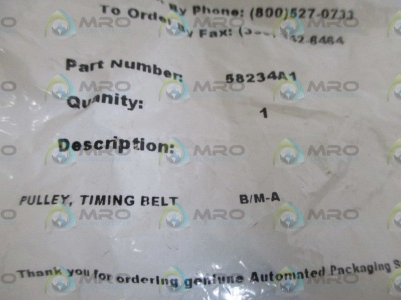 AUTOMATED 58234A1 TIMING BELT PULLEY  NSMP