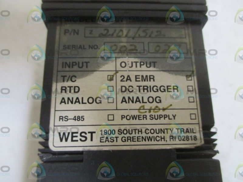 WEST 2101/512 TEMPERATURE CONTROLLER  UNMP