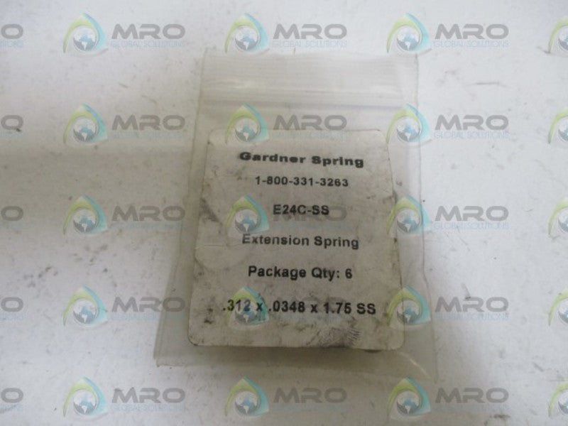 LOT OF 5 GARDNER SPRING E24C-SS EXTENSION SPRING NSNP IN A BAG