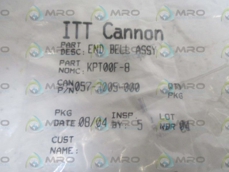 ITT CANNON KPT00F-8 CONNECTOR  NSNP IN  A FACTORY BAG