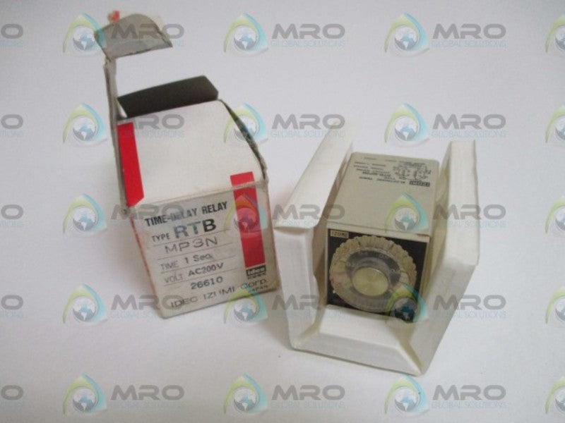 IDEC RTB-MP3N TIME-DELAY REALY AC200C 1SEC. NSMP