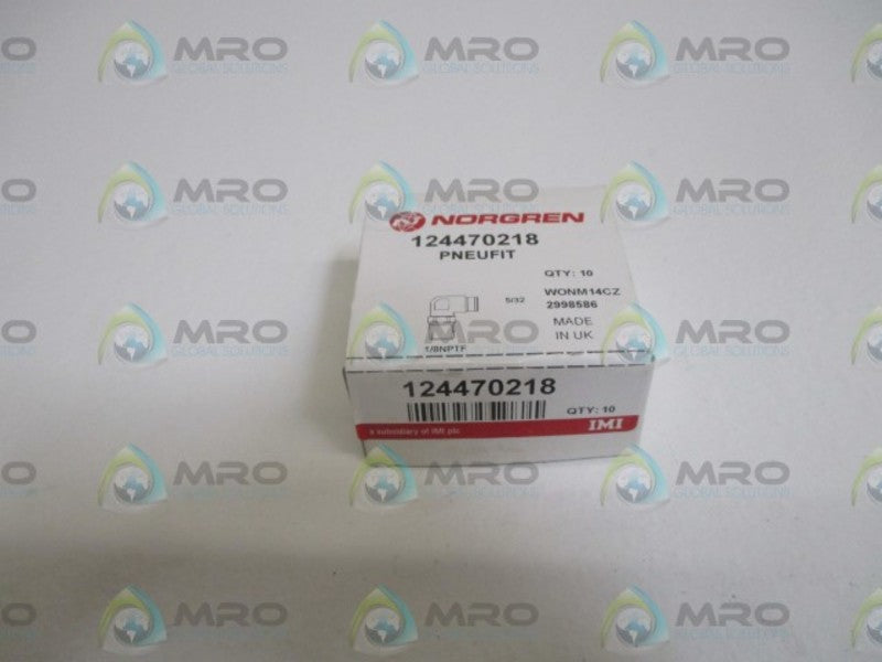 LOT OF 10 NORGREN 124470218 1/8" SWIVEL ELBOW ADAPTOR NSMP