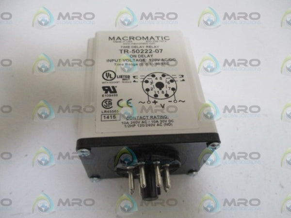 MACROMATIC TR-50222-07 TIME DELAY RELAY  NSMP