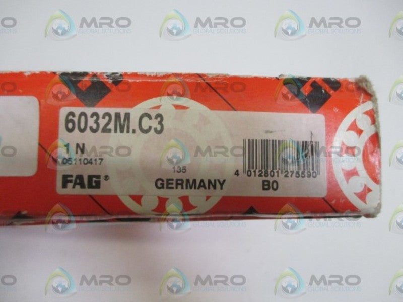 FAG 6032M-C3 BEARING * FACTORY SEALED *