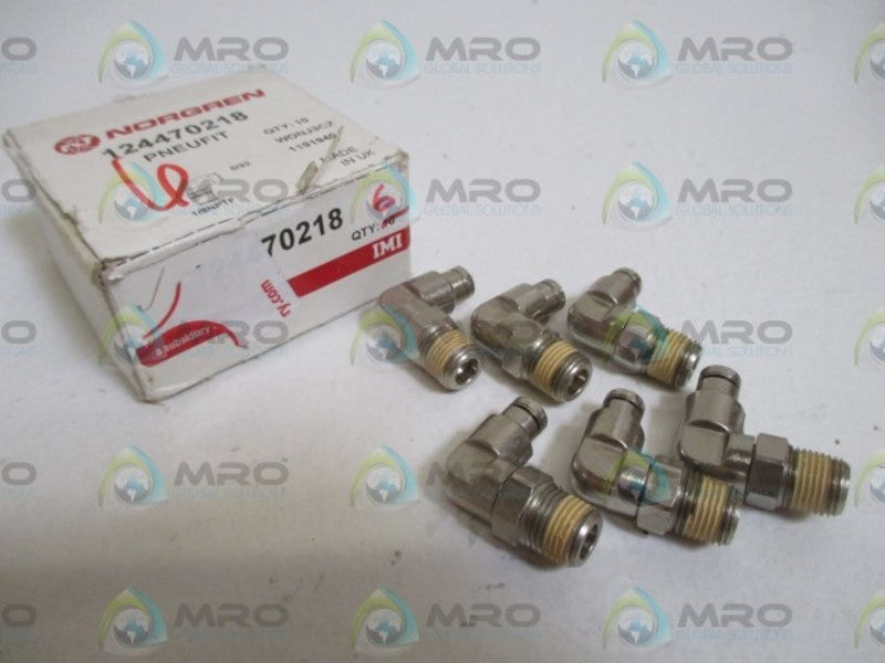 LOT OF 6 NORGREN 124470218 1/8" SWIVEL ELBOW ADAPTER NSMP