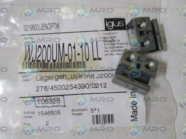 LOT OF 2 IGUS WJ200UM-01-10LL W-RAIL *NEW IN A BAG*