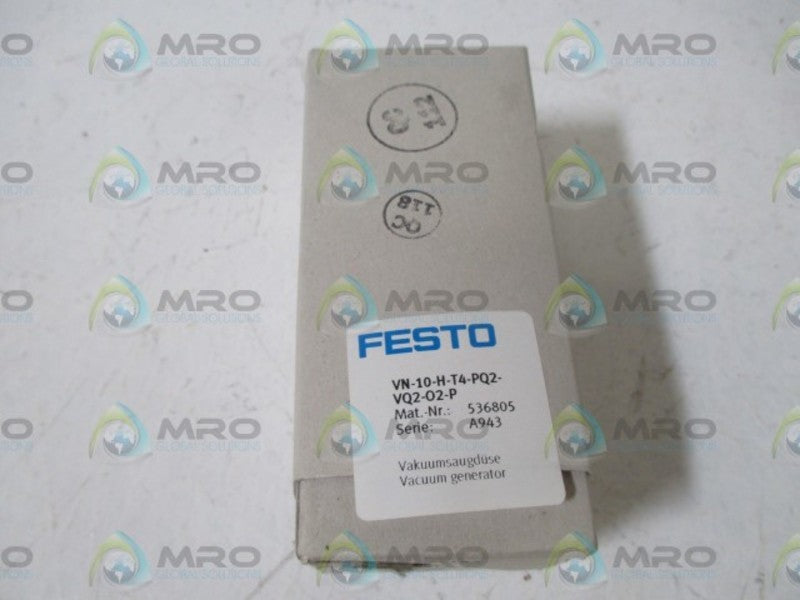 FESTO VN-10-H-T4-PQ2-VQ2-O2-P VACUUM GENERATOR NSMP