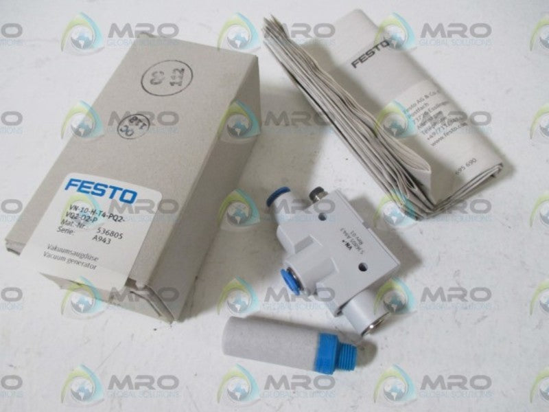 FESTO VN-10-H-T4-PQ2-VQ2-O2-P VACUUM GENERATOR NSMP