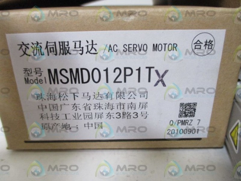 PANASONIC MSMD012P1TX AC SERVO MOTOR  NSMP