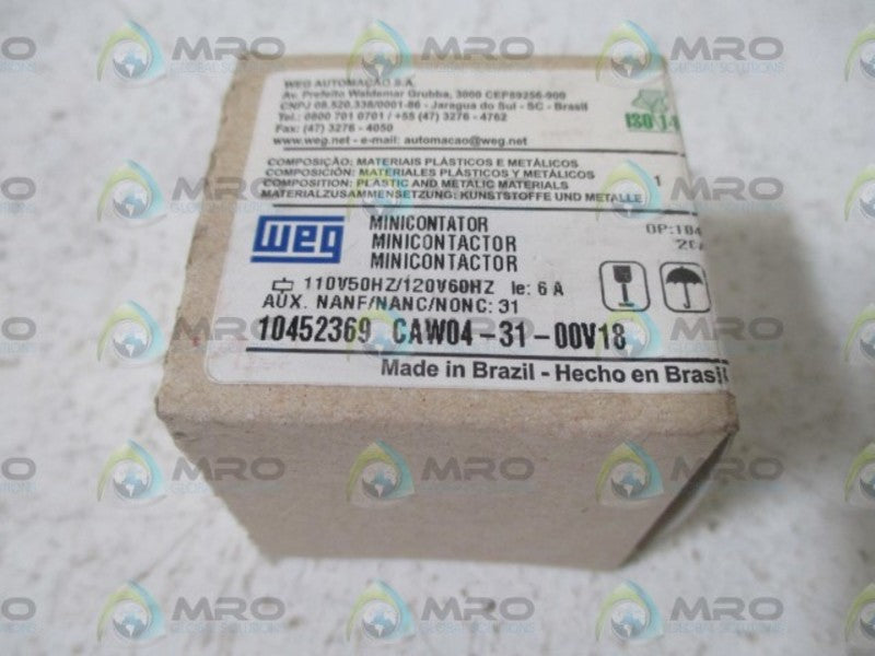 WEG CAW04-31-00V18 MINICONTACTOR  NSMP
