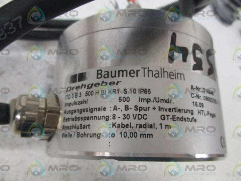 BAUMER ITD3 B 3 500 H BI KRI S 10 IP65 ENCODER  NSNP