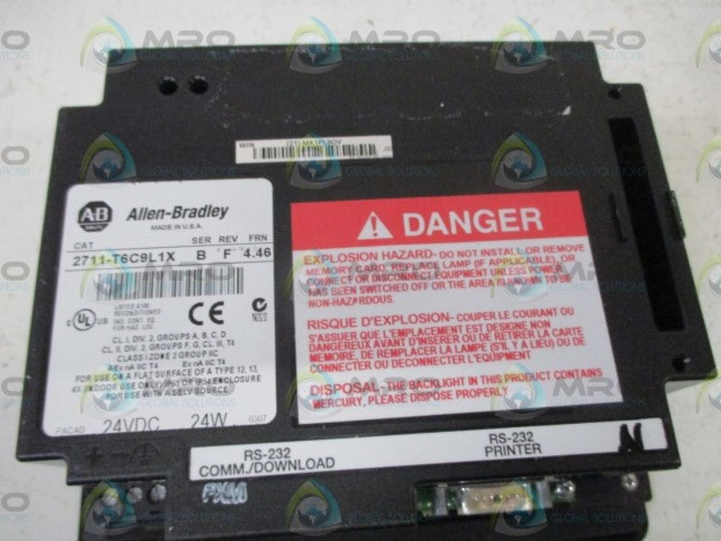 INDUSTRIAL SPARE PART 2711-T6C9L1X SER.B PANEL VIEW 600 TOUCH  NSMP