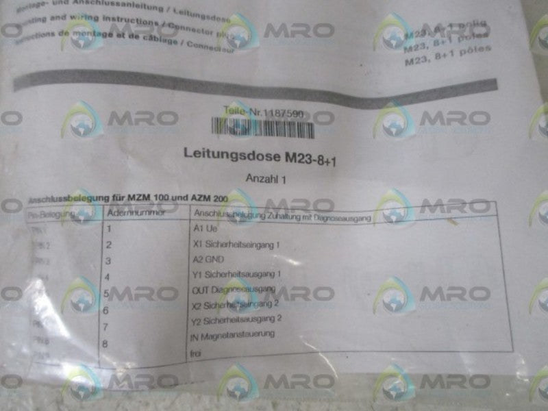 SCHMERSAL M23-8+1 CONNECTOR PLUG  NSMP