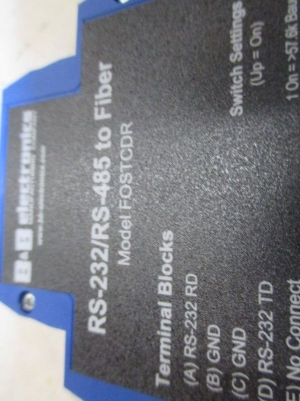 B&B ELECTRONICS FOSTCDR RS-232/RS-485 FIBER OPTIC CONVERTER  NSNP