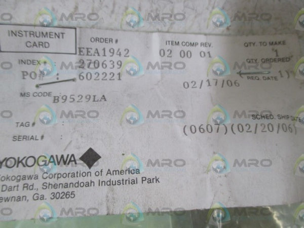 YOKOGAWA B9529LA  NSNP IN A BAG