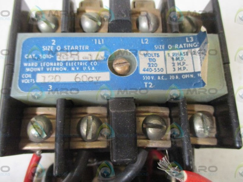 WARD LEONARD 5010-3951-14 STARTER 120V  UNMP