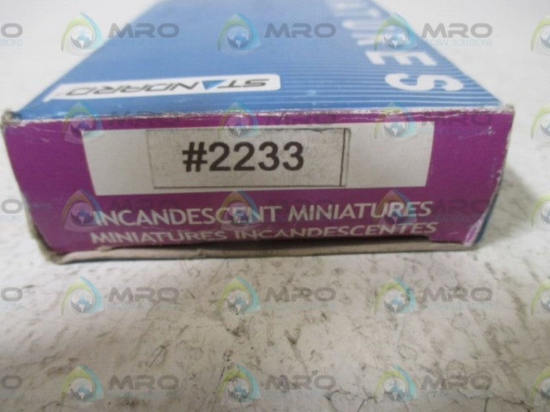 LOT OF 10 STANDARD 2233 INCANDESCENT MINIATURES NSMP