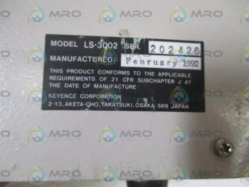 KEYENCE LS-3002 LASER SCAN DIAMETER  UNMP