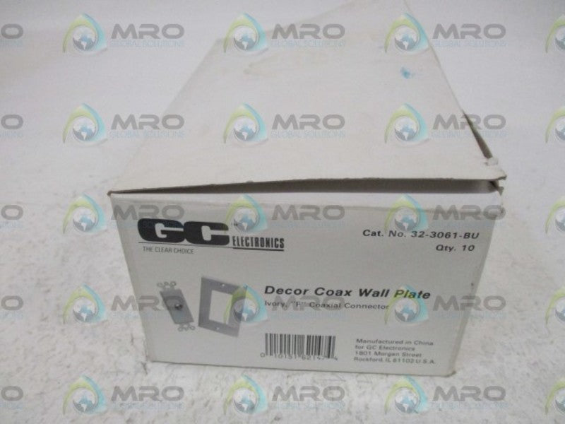 LOT OF 10 GC ELETRONICS 32-3061-BU D?COR COAX WALL PLATE(IVORY) NSMP