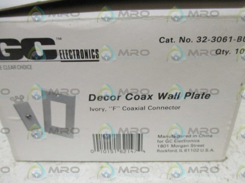 LOT OF 10 GC ELETRONICS 32-3061-BU D?COR COAX WALL PLATE(IVORY) NSMP