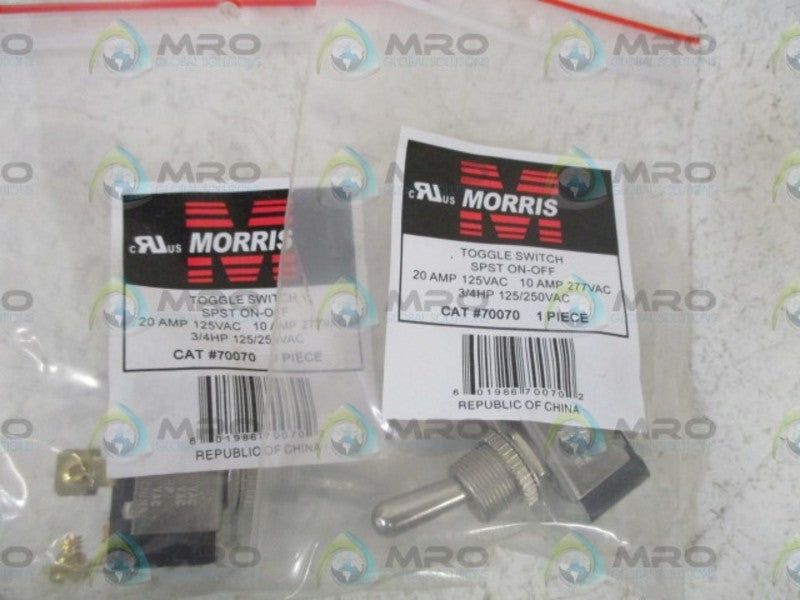 LOT OF 2 MORRIS 70070 TOGGLE SWITCH NSNP IN A BAG