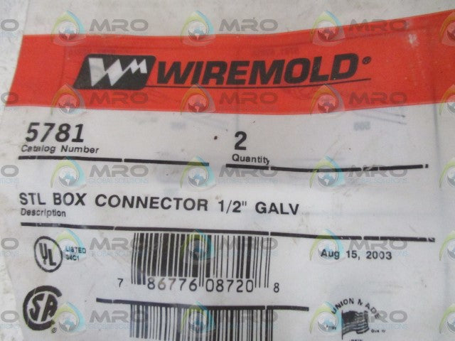 WIREMOLD 5781 STL BOX CONNECTOR 1/2" GALV * NEW IN FACTORY BAG *