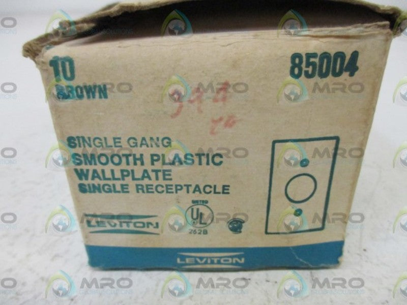 LOT OF 10 LEVITION 85004 SMOOTH PLASTIC WALLPLATE(BROWN)NSMP