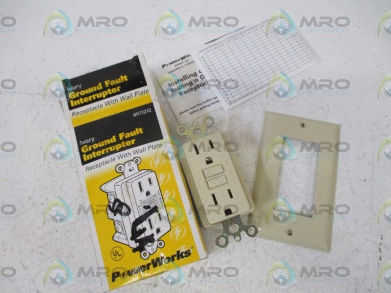 POWER WORKS 611212 GROUND FAULT INTERRUPTER(IVORY)  NSMP